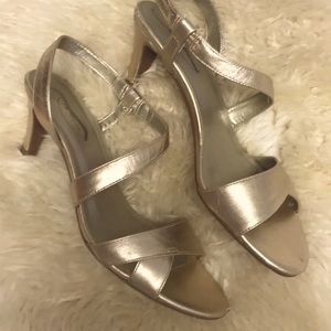 TALBOTS Golden Metallica Leather Sandals